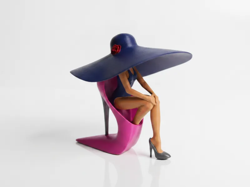 Elegant Woman Figurine High Heel Fashion 3D Printable