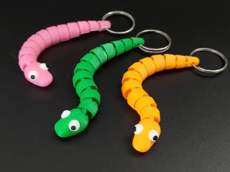 Cute flexible snake keychain