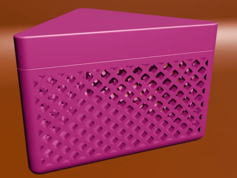 Diamond Mesh Triangle Box with Lid V3D ID-94