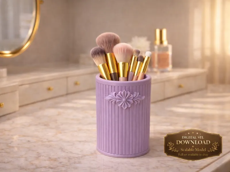 makeup brush holder stl, vanity organizer cup