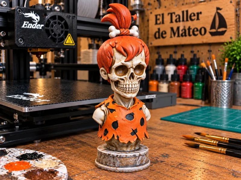 Pebbles Calavera Viviente – El Taller de Mateo