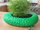 Dill Pickle Planter Flower Pot-0