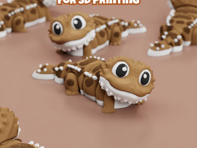 3D Print bearded dragon STL & 3MF File: Articulated Flexi