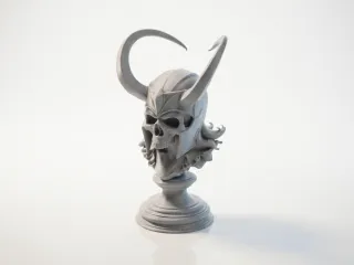 Loki Skull Bust Norse Mythology Sculpture 3D Printable