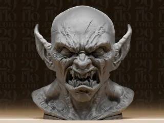 #084 Terrifying Demonic Vampire Head Bust