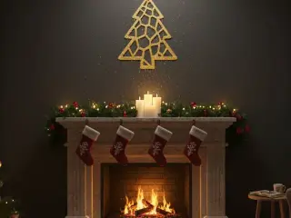 Christmas Tree Wall Ornament Voronoi
