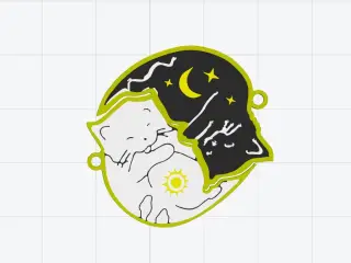 Сat Keychain for two