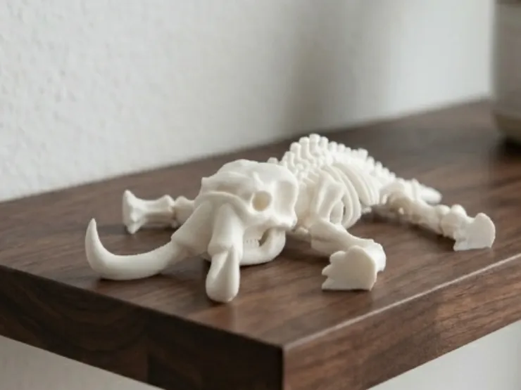 Articulated Mammoth Skeleton Fossil Model