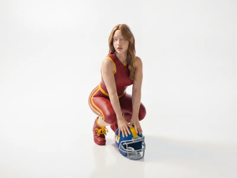Football Helmet Babe Female Figure 3D Printable