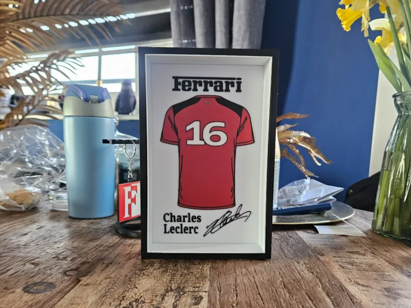 Ferrari Charles Leclerc jersey display