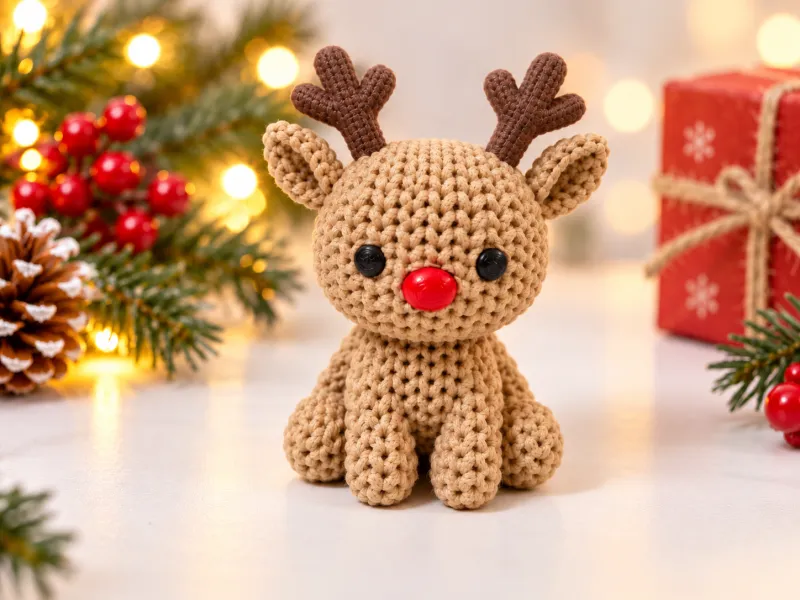 Rena de Natal Tricotada - Sem Cola, Sem AMS/CFS