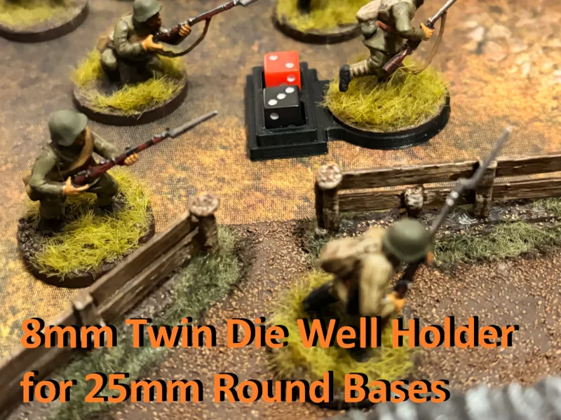 8mm Twin Die Well Holder for 25mm Round Bases