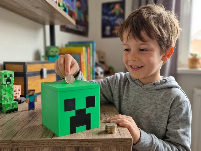 Salvadanaio Creeper di Minecraft