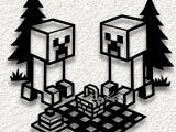 minecraft creeper picnik WALL ART HOME DECOR-0