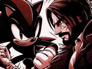 Shadow and John Wick Comic Canvas