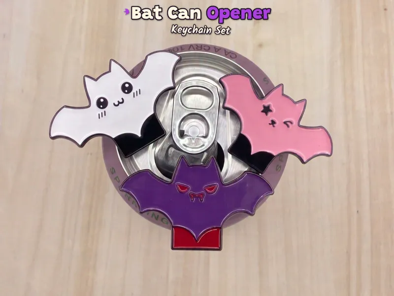 BAT CAN OPENER KEYCHAIN SET (KAWAII, WINK & VAMPIRE) [FREE]