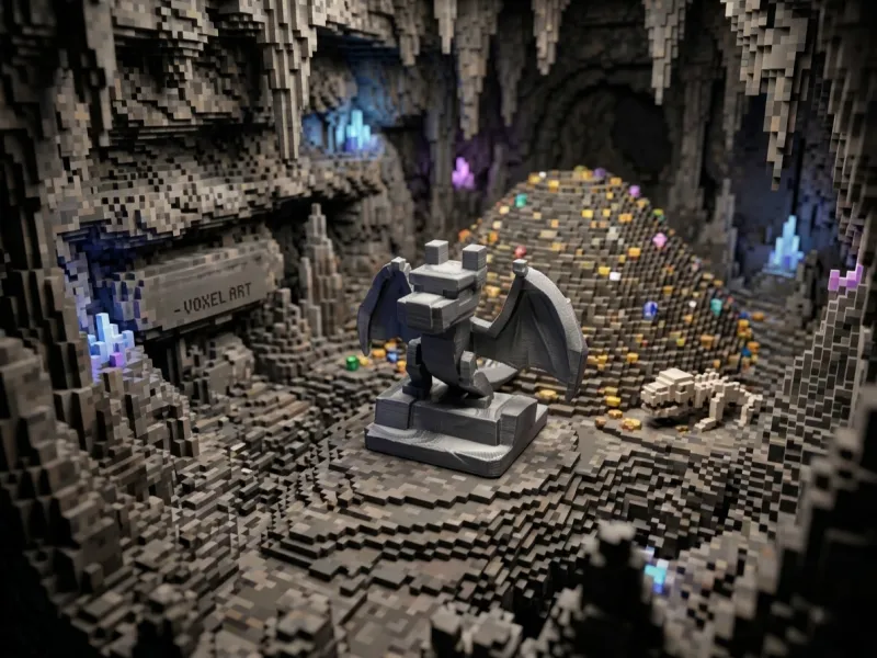 Pixel-Drache – Voxel-Stil