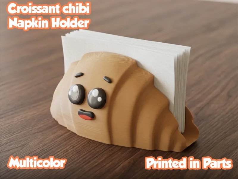 Croissant chibi napkin holder - Multicolor - Parts