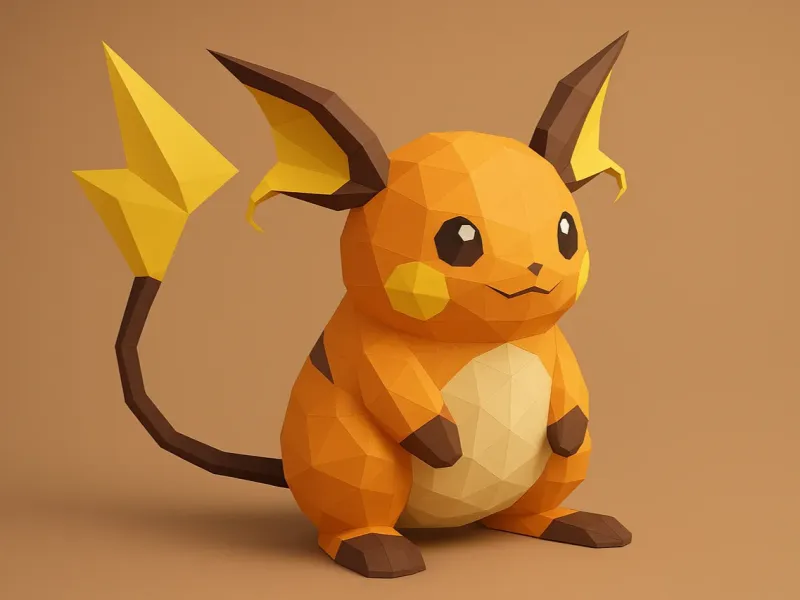 #026 Raichu – Low Poly Pokémon