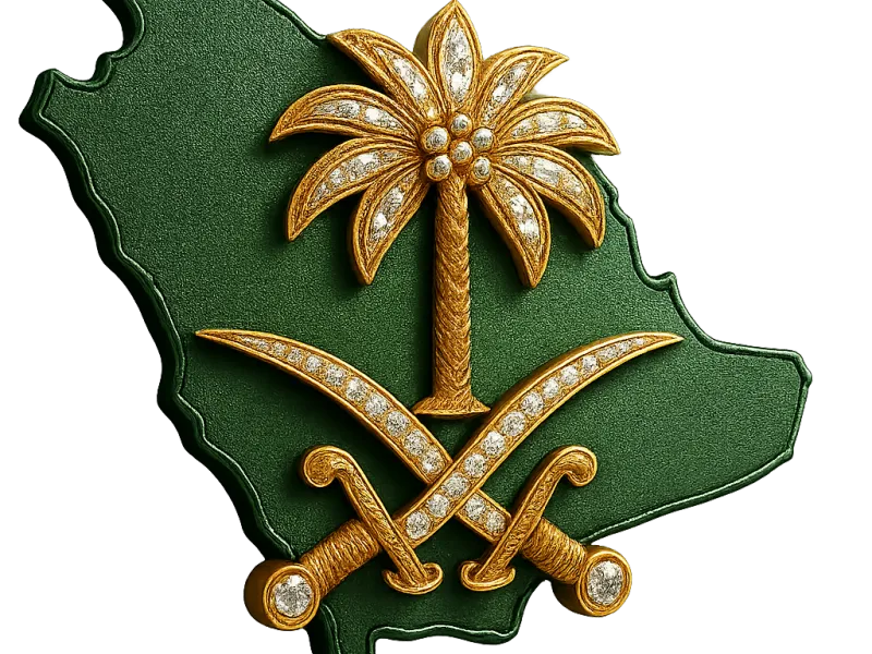 Saudi Arabia Emblem – Crossed Swords & Palm 3D Model