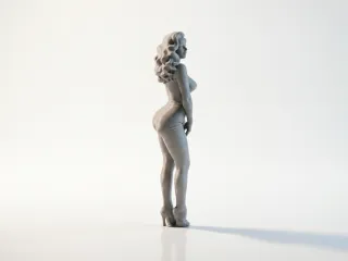 Beautiful Lady Tight Dress Female Figure 3D Printable