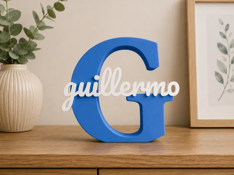 Inicial G con el nombre de Guillermo
