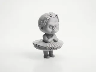 Monkey Ballerina Figurine Female Character 3D Printable