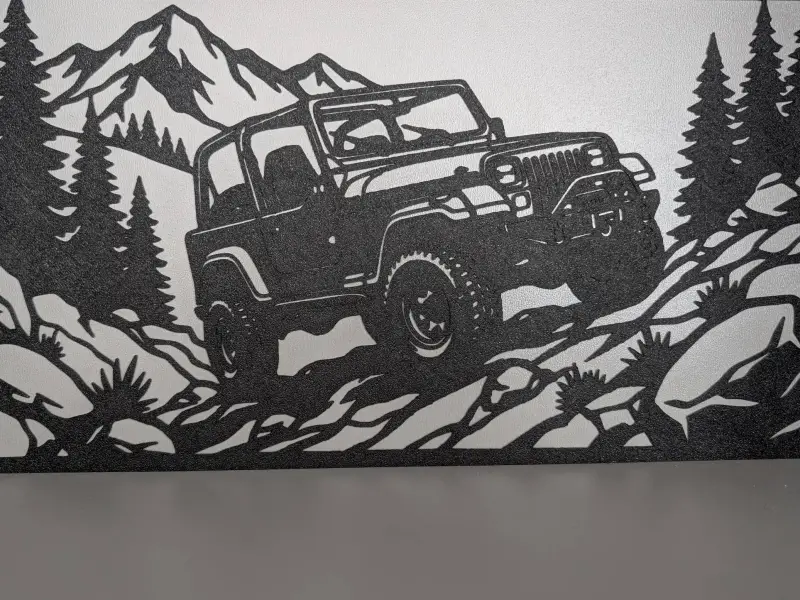 Wallart Jeep Wrangler 2 single color easy print