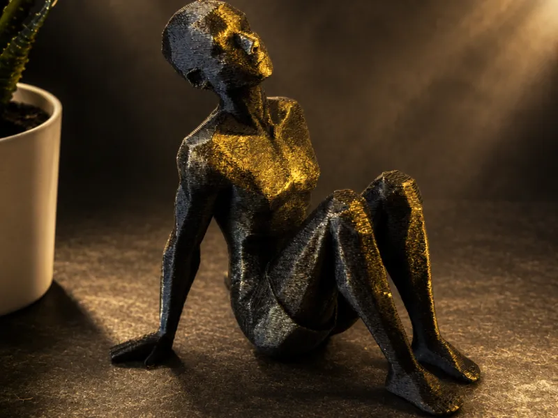 Abstract Seated Figure – Modern Art Sculpture