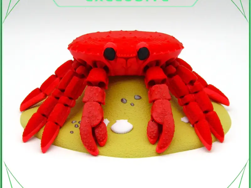 Articulated Crab with Sandy Base - multicolor - no supports