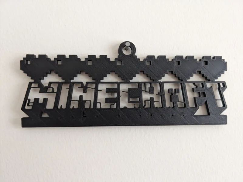 Minecraft Heart Sign Wall Art - Gamer Decor
