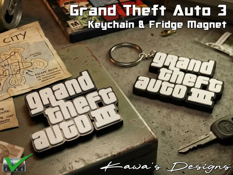 GTA 3 Keychain & Fridge Magnet