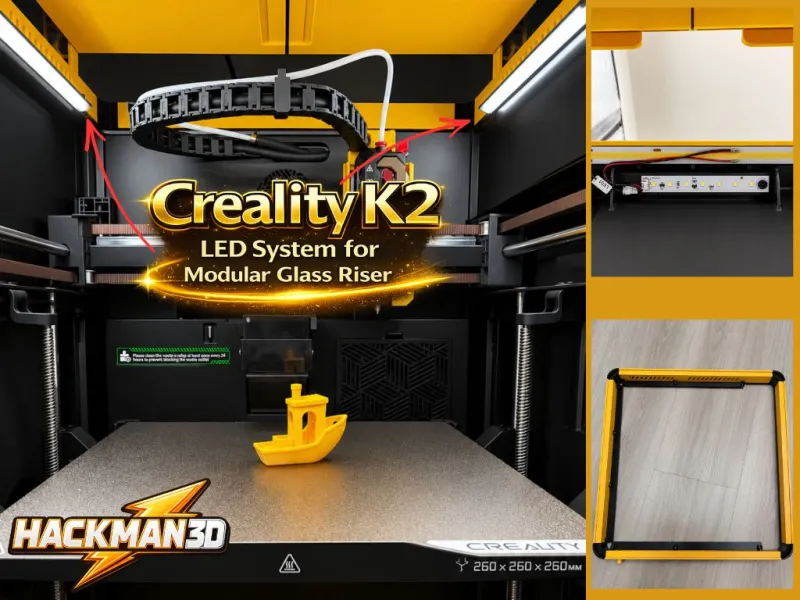 Creality K2 LED-systeem voor modulaire glazen verhoging