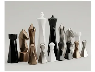 Schachfiguren inspiriert von moderner Kunst