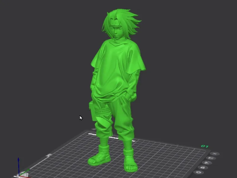 Sasuke Casual 90s Anime Style 3D Model