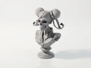 Skull Pirate Bust Sculpture 3D Printable