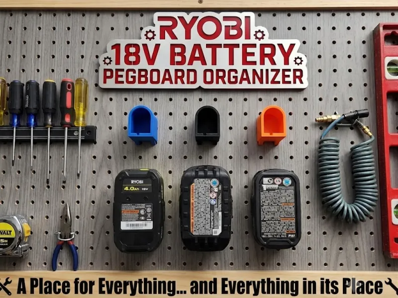Ryobi 18V Battery Pegboard Holder