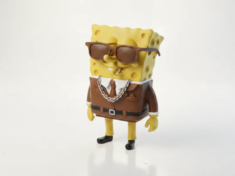 SpongeBob Cool Guy Figurine Cartoon 3D Printable