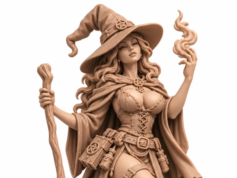 sexy witch with broom