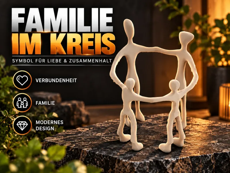 Çember İçinde Aile – Birlik ve Sevgi İçin Soyut Dekoratif Figür