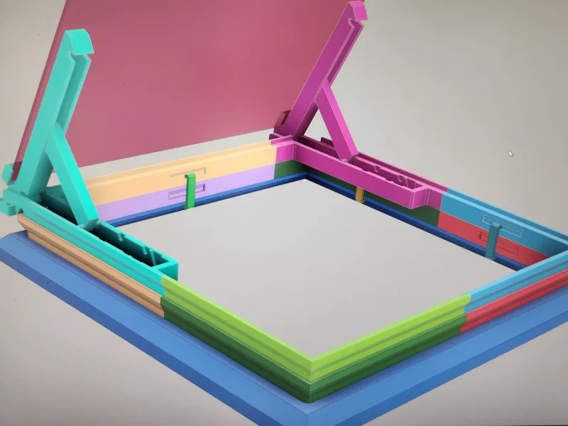 K1 Max Riser and Print-in-place lid hinge