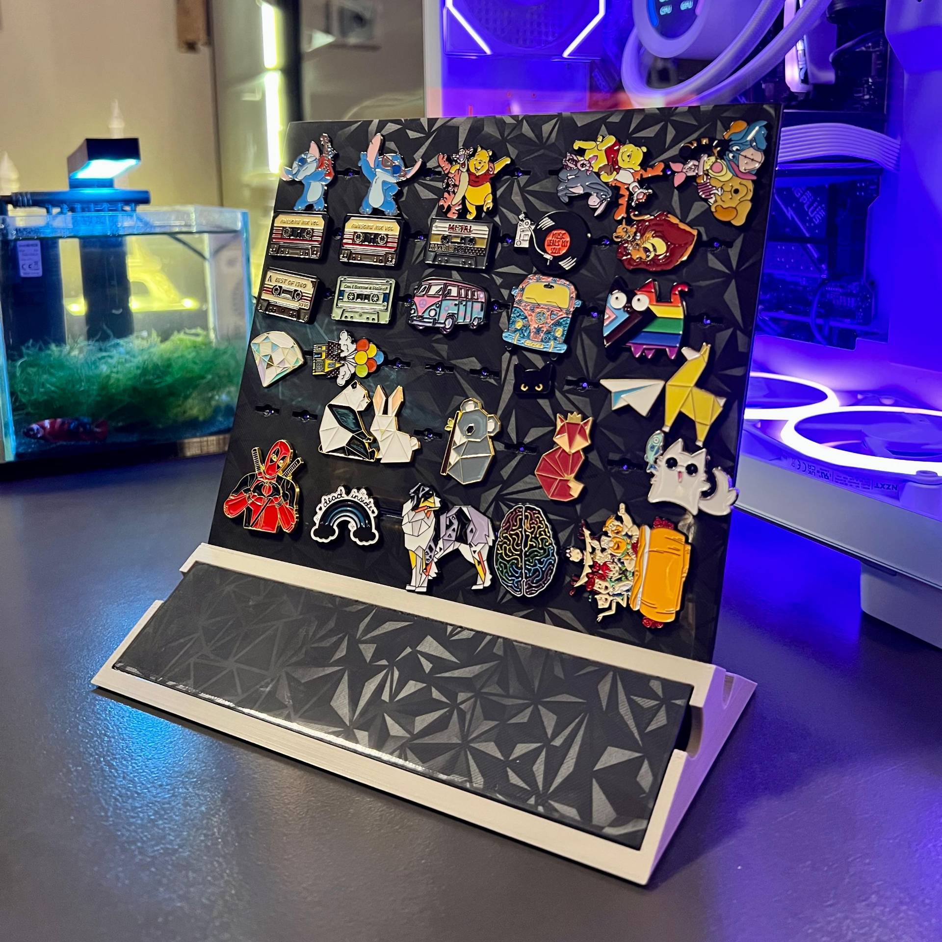 brooch jewelry earring organizer stand with lid and compartm