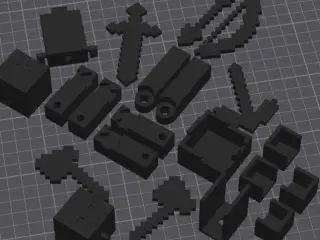 Minecraft Steve and his armor with tools.