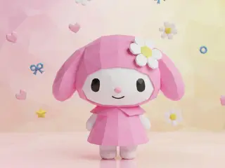 My Melody poligonal Hello Kitty
