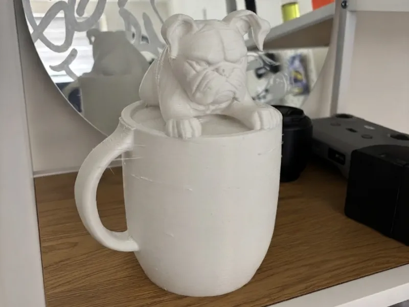 🔥Whimsical Bulldog in a Cup - Pawsitively Adorable!