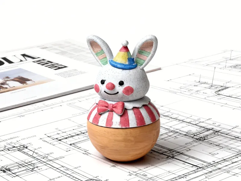 Easter Bunny Ornament - Clown Rabbit Roly-poly