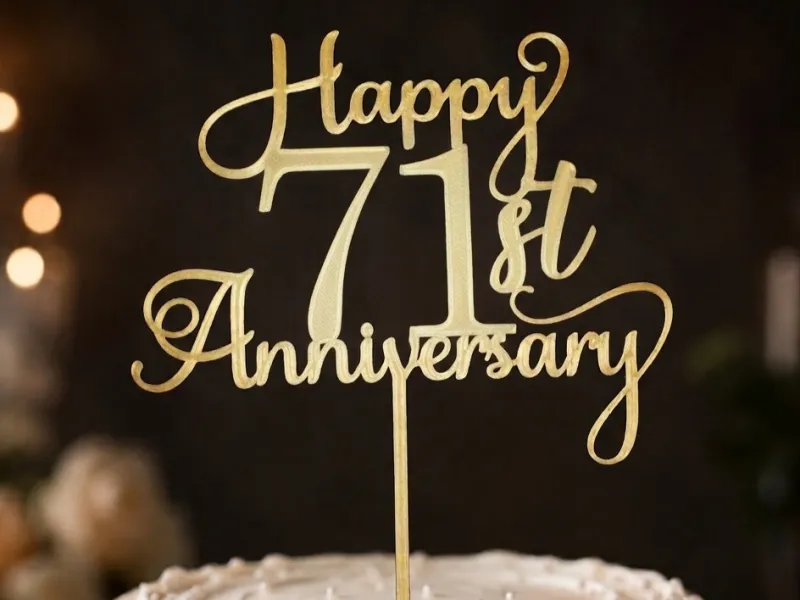 71st Anniversary Cake Topper