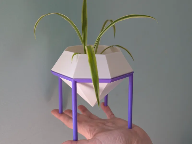 Diamond Planter With Drainage And Stand - All Support Free