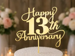 13th Anniversary Cake Topper