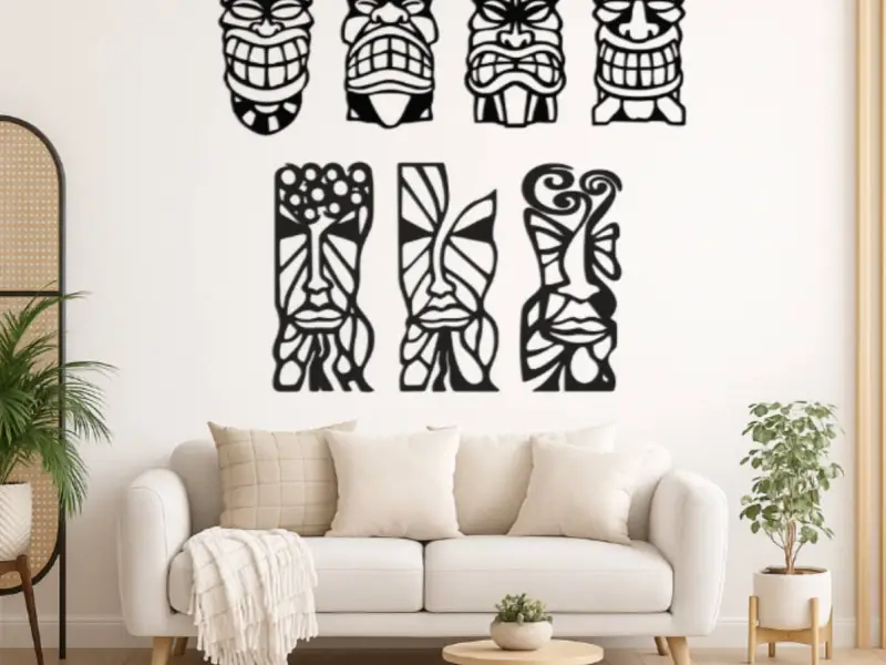 WallArt Tiki Art Tiki Masken